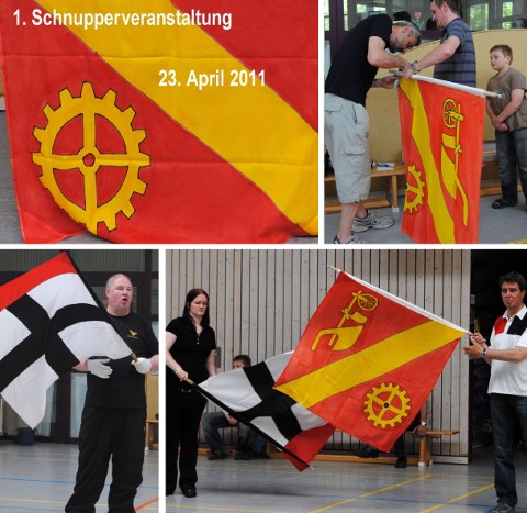 Fahnenschwingen in der Sporthalle Hohenstange