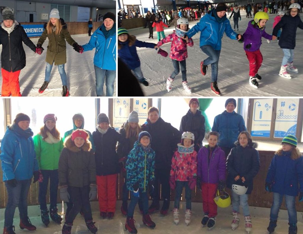 Die Jugend beim Eislaufen